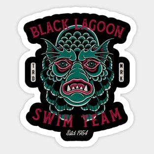 Black Lagoon Swim Team - Vintage Traditional Tattoo - Horror Sticker